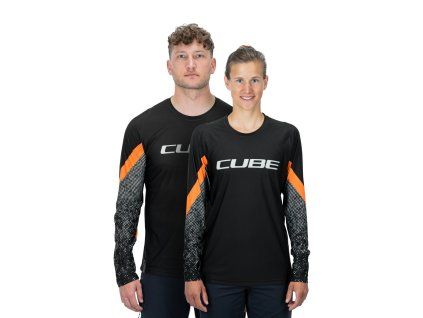 dres CUBE EDGE ROUND NECK JERSEY L/S black/orange