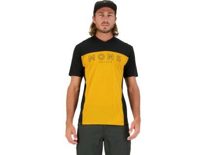 merino triko MONS ROYALE REDWOOD ENDURO VT black /gold