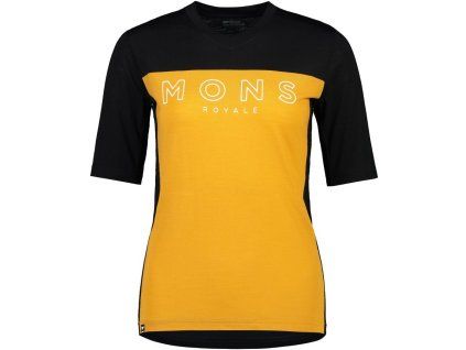 Merino triko Mons Royale REDWOOD ENDURO VT black / gold