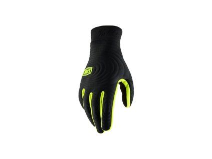 zateplené rukavice 100% BRISKER xtreme gloves černá/žlutá