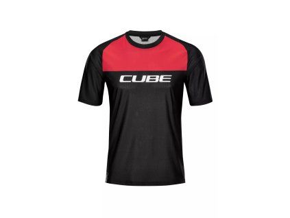 dres CUBE EDGE ROUND NECK JERSEY S/S black/red